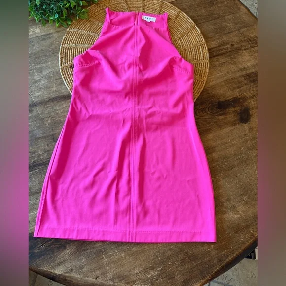 THML Vibrant Hot Pink Mini Dress - Picture 4 of 11